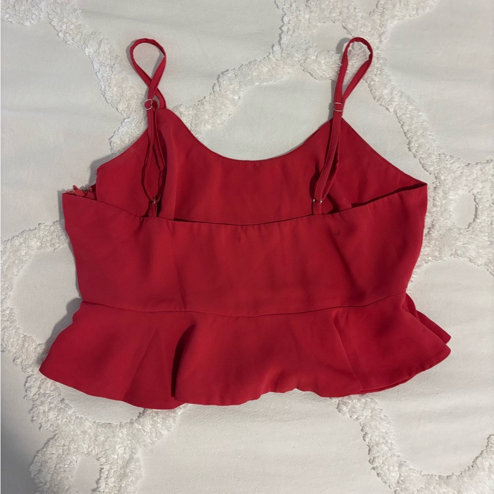 superdown Red Ruffle Hem Crop Top - Picture 10 of 10